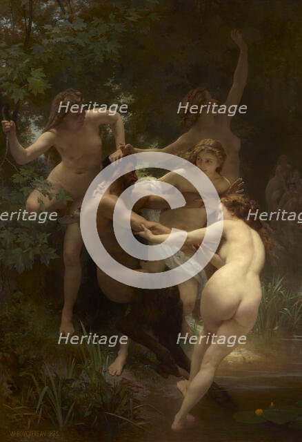 Nymphs And Satyr, 1873. Creator: William-Adolphe Bouguereau.