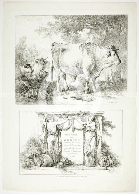 Plate One of 38 from Oeuvres de J. B. Huet, 1796–99. Creator: Jean Baptiste Marie Huet.