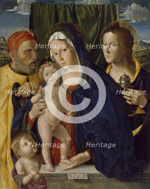 The Holy Family with St. John the Baptist and St. Mary Magdalen, 1494-1495. Creator: Marco Palmezzano.