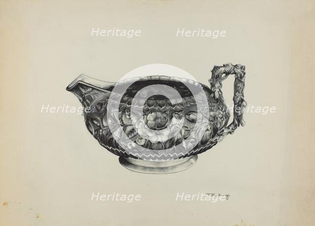 Silver Creamer, c. 1938. Creator: Florence Hastings.