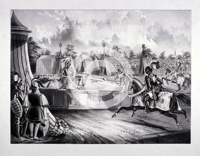 Eglinton Tournament, the Tilt-Yard of the 19th century, near the Regent's Park, London, 1839.  Artist: Benjamin Waterhouse Hawkins