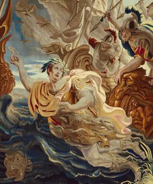 Caesar Throws Himself into the Sea from The Story of Caesar and Cleopatra, Flanders, c. 1680. Creator: Willem van Leefdael.