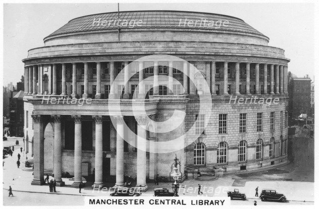 Manchester Central Library, 1937. Artist: Unknown