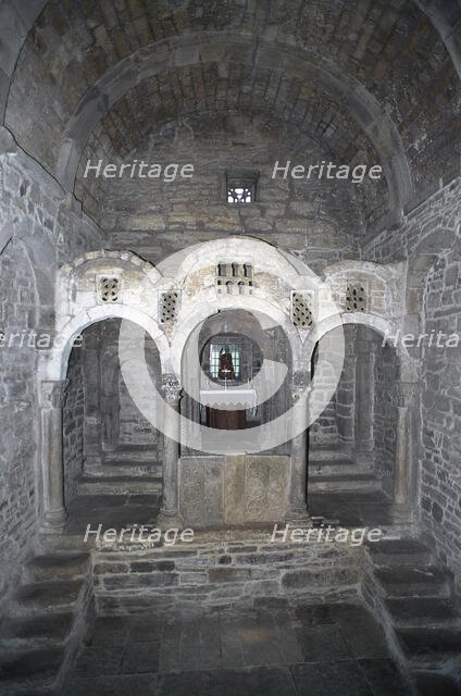 Interior, Church of Santa Cristina de Lena, Pola de Lena, Asturias, Spain, 9th century, (2008).  Creator: LTL.