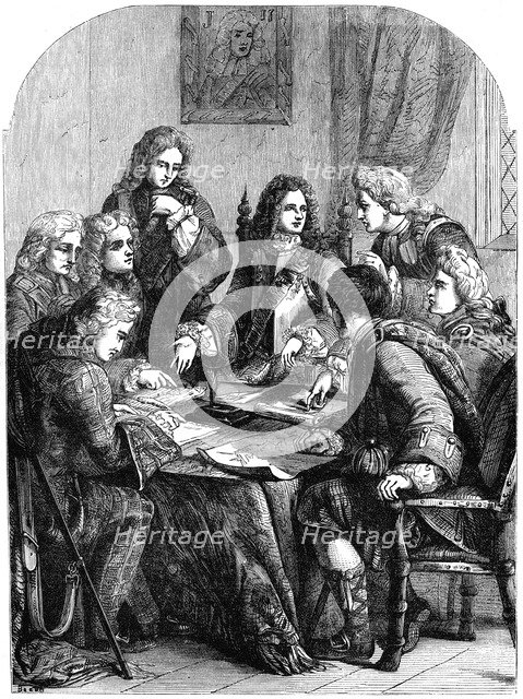 The Chevalier de St George and his council, early 18th century, (19th century). Artist: Unknown