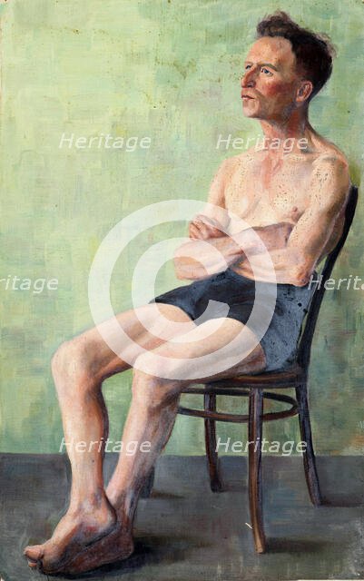 Untitled. [Man seated on a chair], c1926-1939. Creator: Elizabeth Berry.