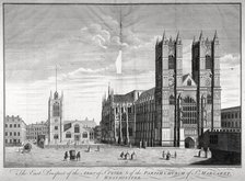 East view of Westminster Abbey and St Margaret's Church, London, c1720. Artist: Benjamin Cole