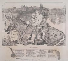 Satire of Millais's Painting -" St. Isumbras at the Ford", c1857. Creator: Frederick Augustus Sandys.