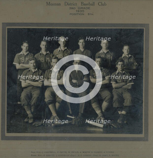 Mosman District Baseball Club. Creator: Unknown.