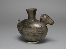 Blackware Jar in the Form of an Animal, Possibly a Llama, A.D. 1200/1450. Creator: Unknown.