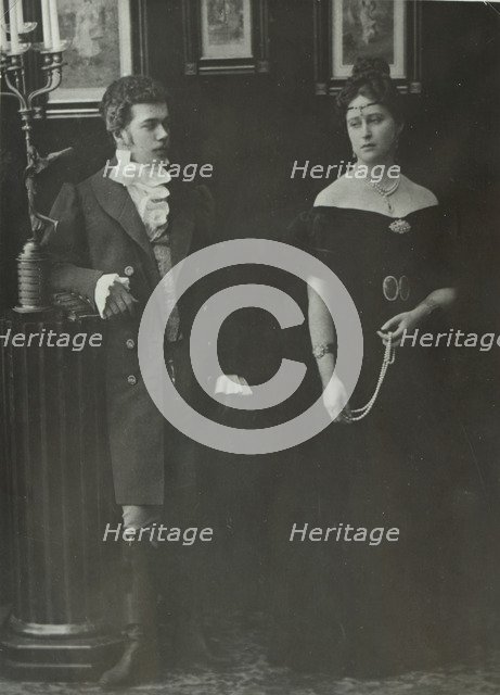 Emperor Nicholas II (1868-1918) and Grand Duchess Elizabeth Fyodorovna (1864-1918) in the amateur pe