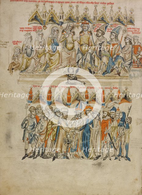 Family of Berthold IV of Merania. The Marriage of Hedwig and Heinrich, 1353. Artist: Court workshop of Duke Ludwig I of Liegnitz (active 1350-1398)