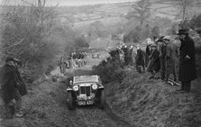 MG TA of WH Depper competing in the MG Car Club Midland Centre Trial, 1938. Artist: Bill Brunell.