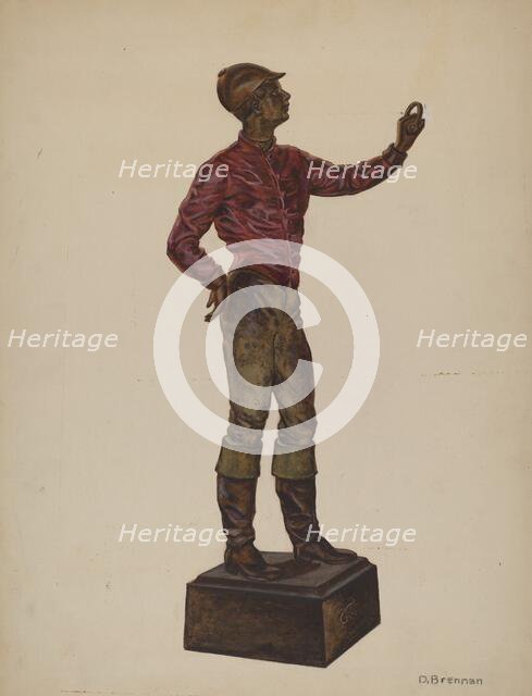 Cast Iron Dobbie: Jockey, c. 1937. Creator: Dorothy Brennan.