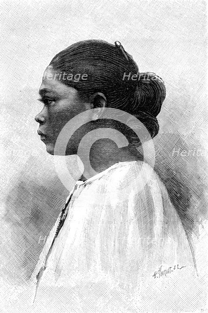 Malaysian woman, 19th century. Artist: Henri Thiriat