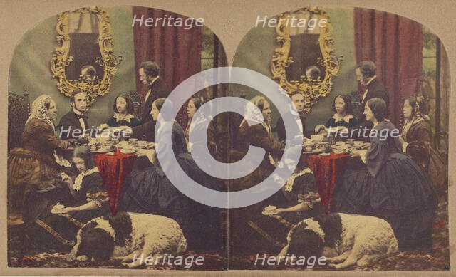 Sitting room scene, about 1865. Creator: Alfred Silvester.