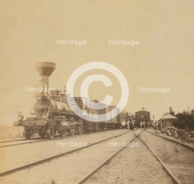 A train on the Ussuri line of the Trans-Siberian railway, between Vladivostok and..., 1899. Creator: Eleanor Lord Pray.