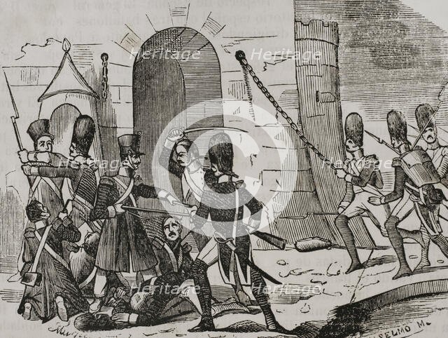 Surprise of the Pamplona Citadel, Napoleonic invasion, 1808, (1851).  Creator: Unknown.