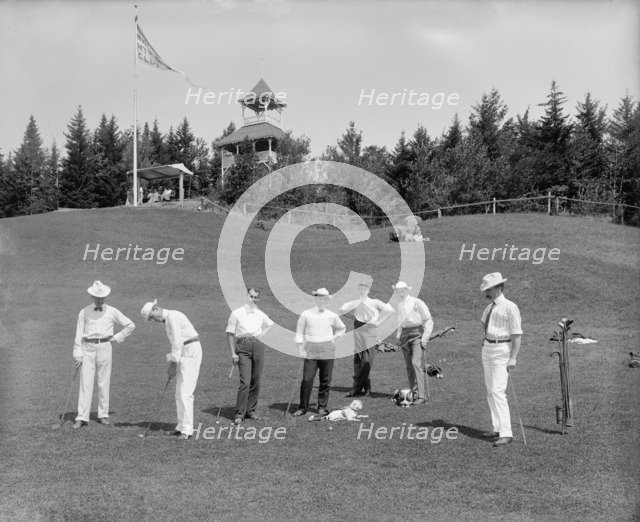 Golfers at White Mountain Golf Club,  New Hampshire, c. 1900.