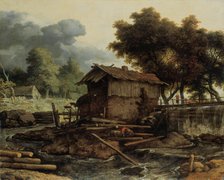 Landscape with Sawmill, c1660. Creator: Allart van Everdingen.