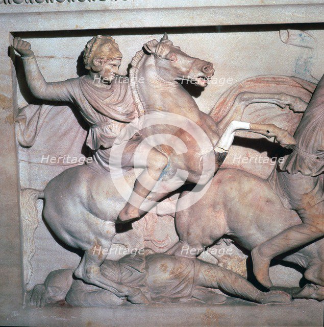 Alexander Sarcophagus, showing Alexander the Great in battle, 4th century. Artist: Unknown