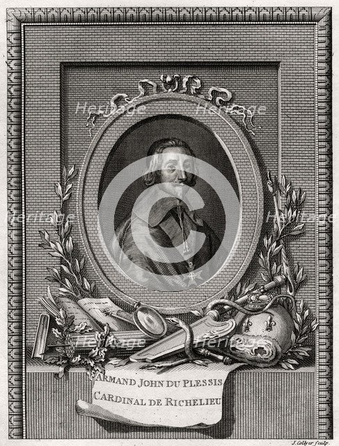 'Armand Jean Du Plessis, Cardinal et Duc de Richelieu', 1775. Artist: J Collyer