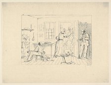 Slaves Concealing their Master from a Search Party (from Confederate War Etchings), 1861-63. Creator: Adalbert John Volck.