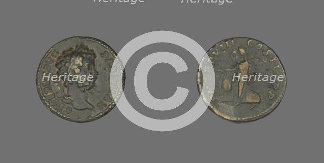 Denarius (Coin) Portraying Emperor Septimius Severus, 200. Creator: Unknown.