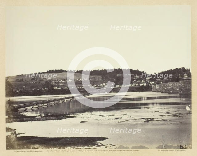 Pontoon Bridge Across the Potomac, at Berlin, November 1862. Creator: Alexander Gardner.