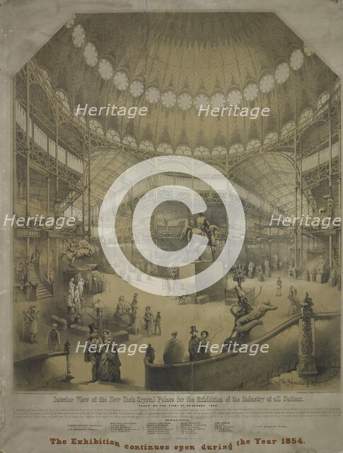Interior view of the New York Crystal Palace for the exhibition of the industry of..., c1853- 1859. Creators: Goupil and Co, Nagel & Weingertner.