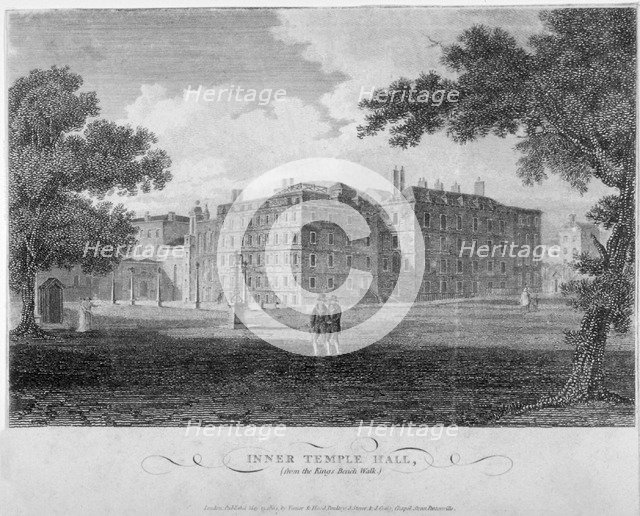 View of Inner Temple Hall from King's Bench Walk, City of London, 1804.                              Artist: John Greig