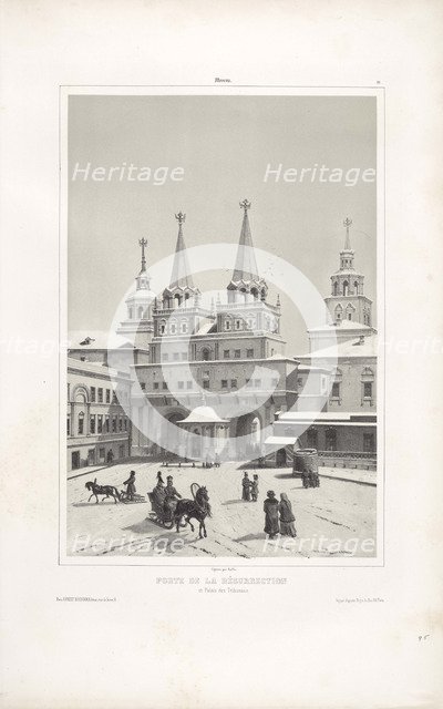 The Resurrection Gate in Moscow, 1839. Artist: Durand, André (1807-1867)