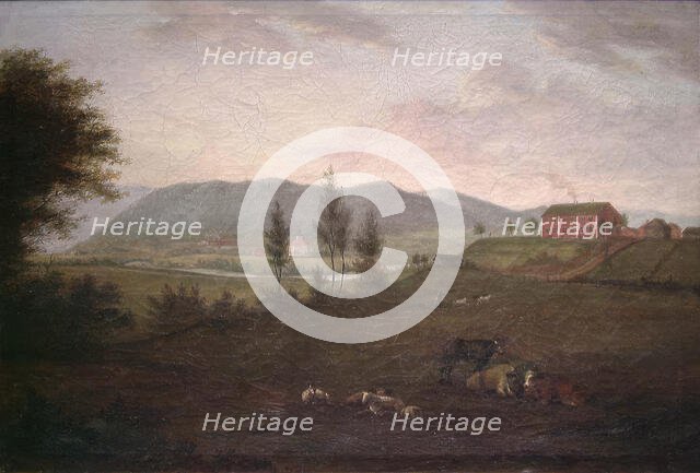 View of Storen Church and Parsonage, 1823. Creator: Jacob Petersen.