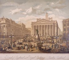 Bank of England and Royal Exchange, London, c1860. Artist: F Appel