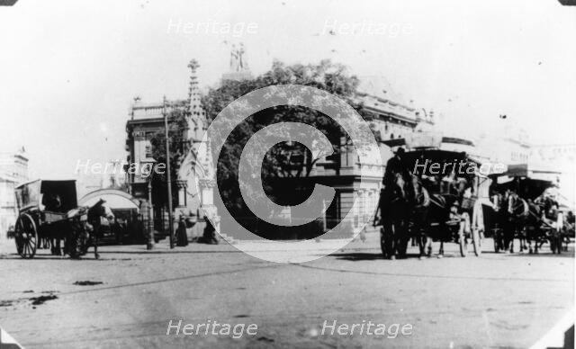 Horse Buses corner of Queen and Eagle Street, Brisbane, 1900. Creator: Unknown.