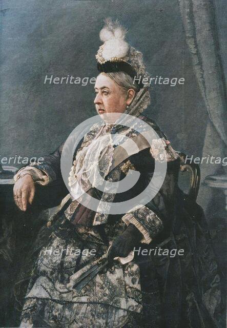 'Her Majesty the Queen in the dress worn at the Jubilee Commemoration in Westminster Abbey, 1887. Creator: Unknown.