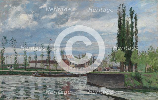 The Lock at Pontoise, 1872. Creator: Camille Pissarro (French, 1830-1903).