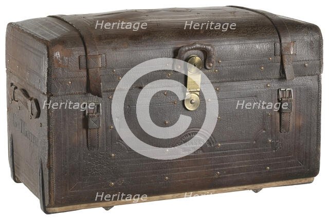 Traveling trunk used by George Thompson Garrison in the Civil War, ca. 1860. Creator: Unknown.