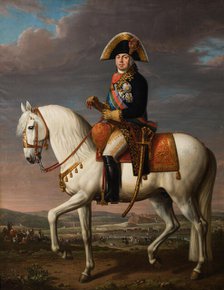 Equestrian Portrait of Dom John VI (1767-1826), King of Portugal, Brazil and the Algarves. Creator: Delerive, Nicolas-Louis-Albert (1755-1818).