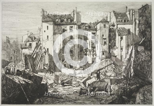 Demolition for the Openning of the Rue des Écoles, 1862. Creator: Maxime Lalanne (French, 1827-1886).