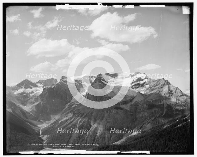 Wapta Peak and Yoho Trail from Burgess Pass, British Columbia, c1902. Creator: Unknown.