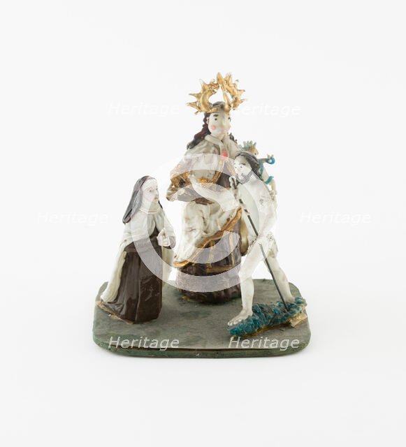 Virgin and Child with John the Baptist, France, 18th century. Creator: Verres de Nevers.