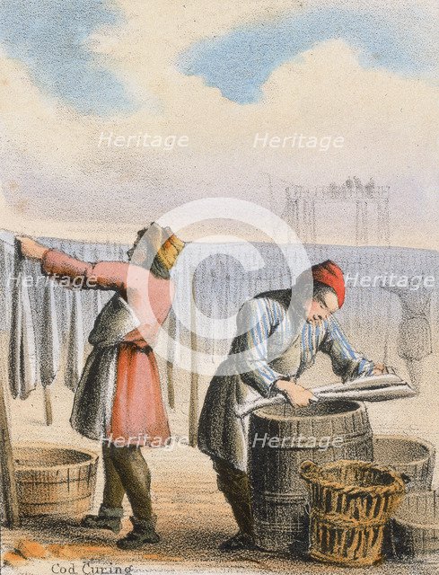 'Cod Curing', c1845. Artist: Benjamin Waterhouse Hawkins