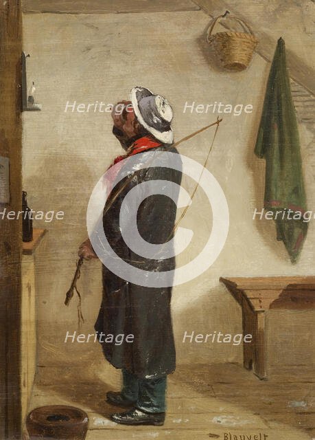 Warming Up (Coachman Drinking), c1865. Creator: Charles Felix Blauvelt.