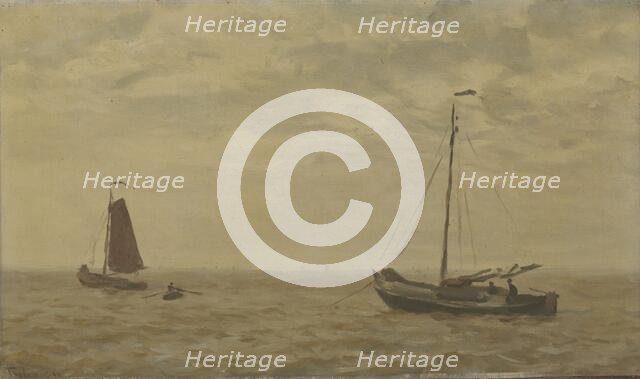 Seascape with fishing boats, 1910. Creator: Willem Bastiaan Tholen.