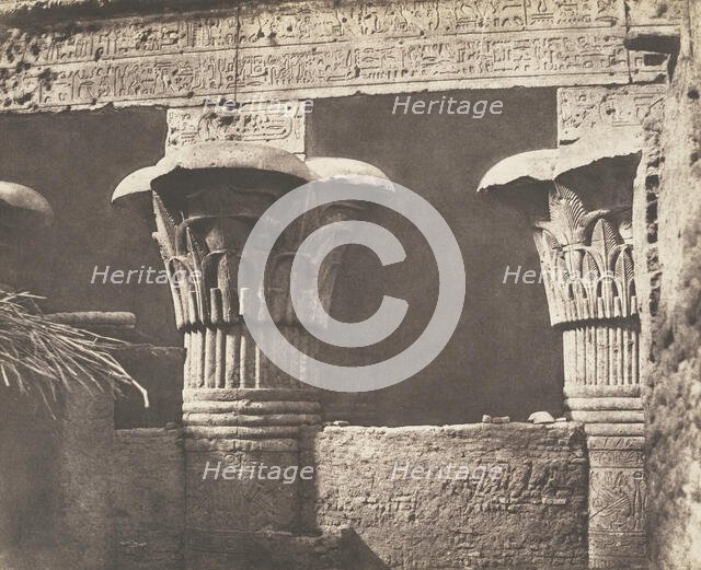 Esneh (Latopolis), Construction Ensablée - Architrave, Fûts et Chapiteaux, 1851-52. Creator: Félix Teynard.