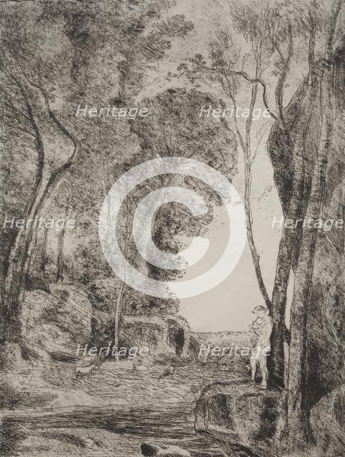 The Little Shepherd, original impression 1855, printed in 1921. Creator: Jean Baptiste Camille Corot (French, 1796-1875).