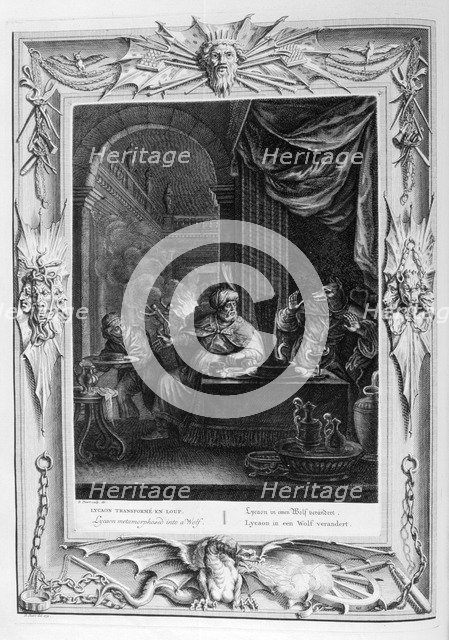 'Lycaon Metamorphosed into a Wolf', 1733. Artist: Bernard Picart