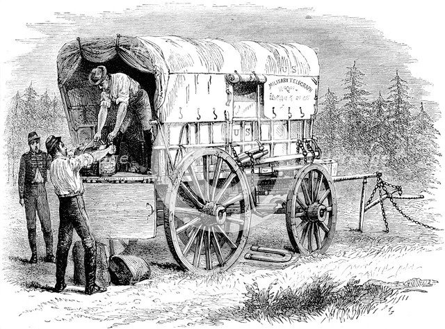 US military telegraph wagon, American Civil War, 1861-1865 (c1880). Artist: Unknown