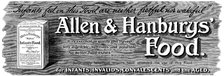 Advertisement for Allen & Hanbury's Food, 1898. Creator: Unknown.